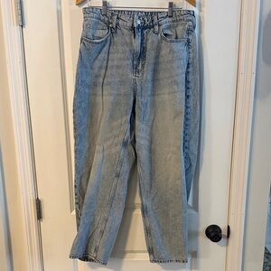 &Denim Barrel Leg Jeans Size 10 High Waist Loose Fit